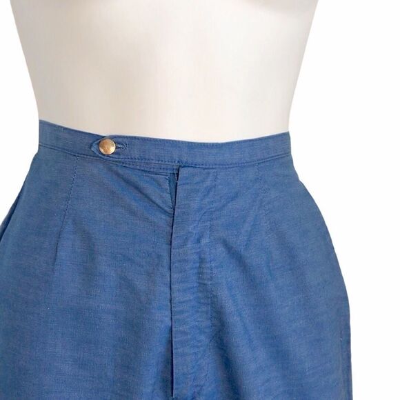 Vintage 1960s Embroidered Striped Pants Blue Small - Picture 2 of 16